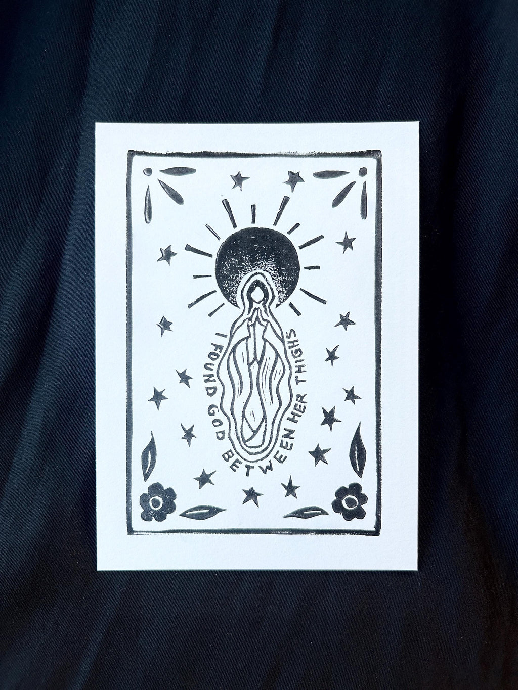 La Virgen - Art Print 5 x 7, Linocut