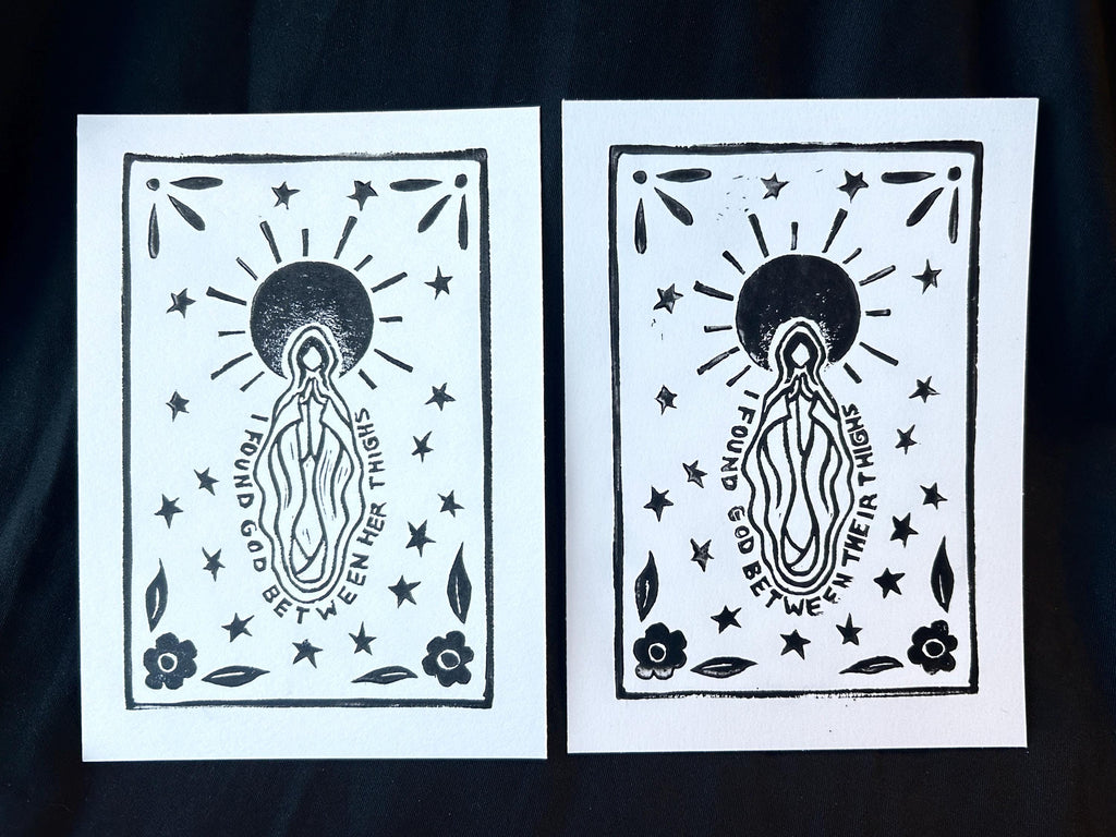 La Virgen - Art Print 5 x 7, Linocut