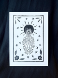 La Virgen - Art Print 5 x 7, Linocut