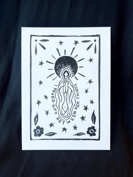 La Virgen - Art Print 5 x 7, Linocut