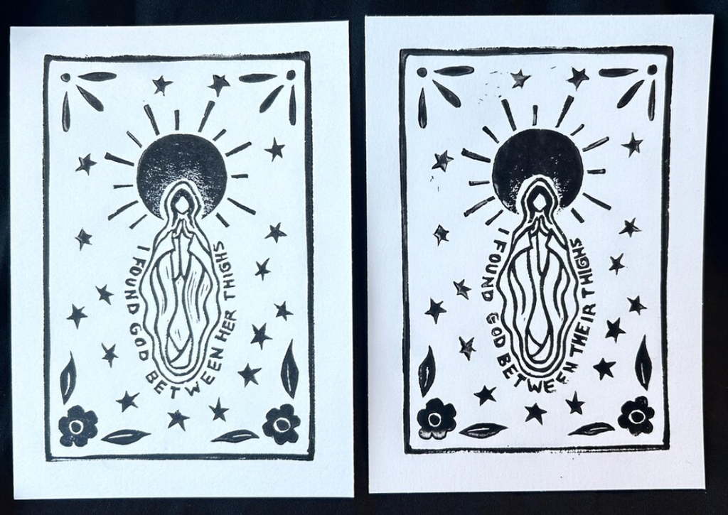 La Virgen - Art Print 5 x 7, Linocut