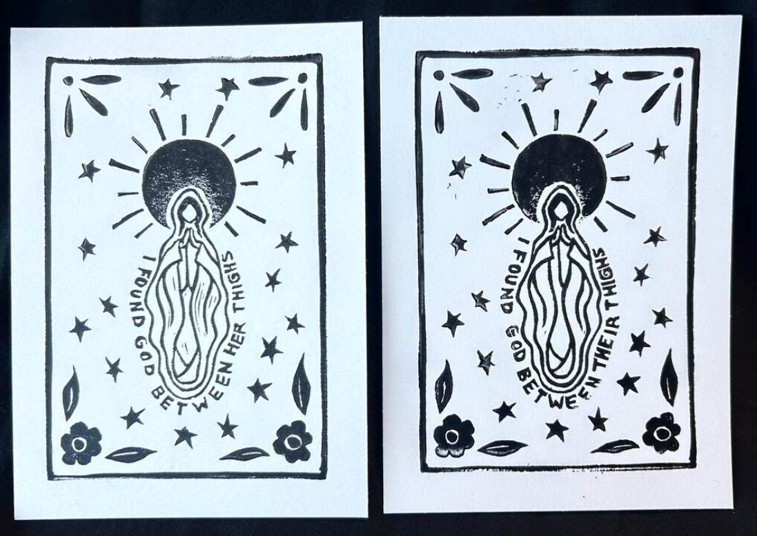 La Virgen - Art Print 5 x 7, Linocut
